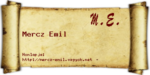 Mercz Emil névjegykártya